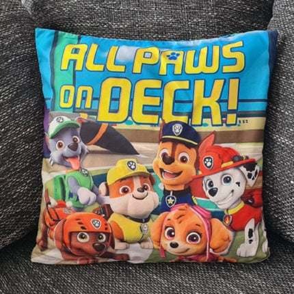SEO. Paw Patrol Kissenbezug für Kinder: Helfer auf vier Pfoten / 40cm x 40cm - Linkreich