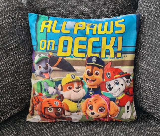 SEO. Paw Patrol Kissenbezug für Kinder: Helfer auf vier Pfoten / 40cm x 40cm - Linkreich