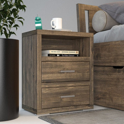 SEO. Pedenza - Verso Massivholz Nachttisch - Light - Wenge Linkreich