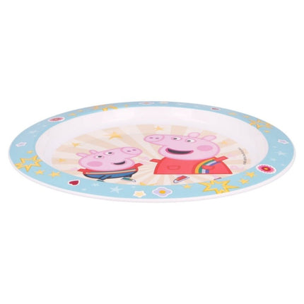 SEO. Peppa Pig Plastik - Teller Kunststoffset für Kinder - Mikrowelle geeignet - Linkreich