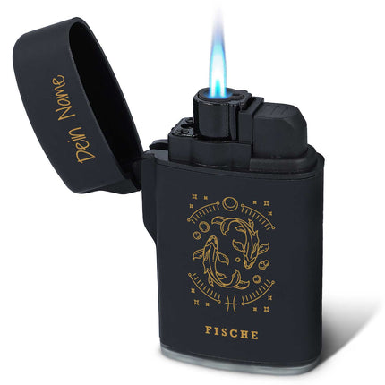 SEO. Personalisierbares Feuerzeug mit UV Druck - Jet Flamme - Nachfüllbar - Sternzeichen Design - Linkreich