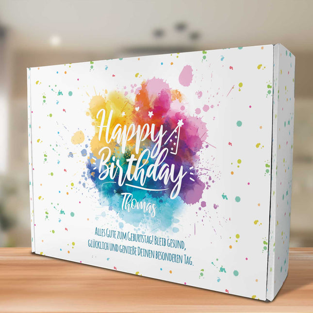 SEO. Personalisierte DIY Geschenkbox - Color Splash mit Wunschtext - Linkreich