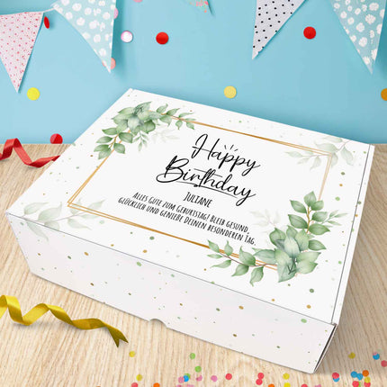 SEO. Personalisierte DIY Geschenkbox - Eukalyptus mit Wunschtext - Linkreich