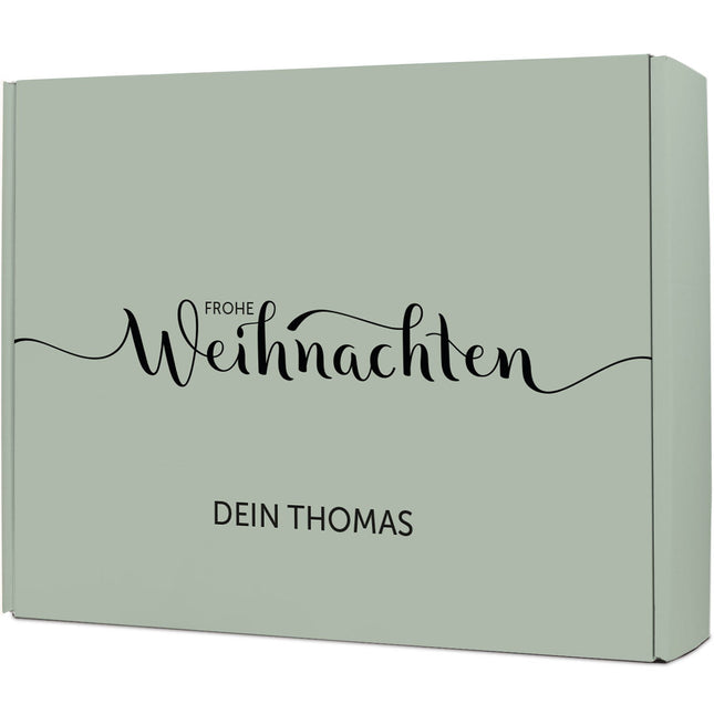 SEO. Personalisierte DIY Geschenkbox - Frohe Weihnachten mit Wunschtext - Mint Linkreich