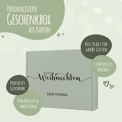 SEO. Personalisierte DIY Geschenkbox - Frohe Weihnachten mit Wunschtext - Mint Linkreich