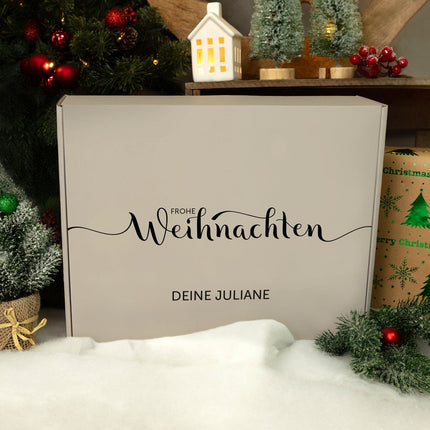 SEO. Personalisierte DIY Geschenkbox - Frohe Weihnachten mit Wunschtext - Mint Linkreich