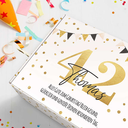 SEO. Personalisierte DIY Geschenkbox - Gold mit Wunschtext - Linkreich