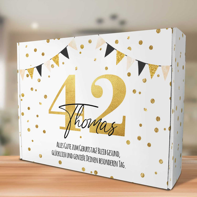 SEO. Personalisierte DIY Geschenkbox - Gold mit Wunschtext - Linkreich