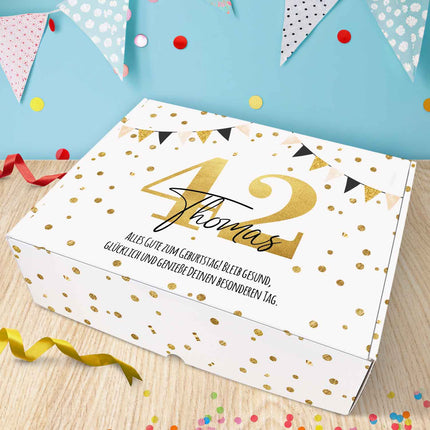 SEO. Personalisierte DIY Geschenkbox - Gold mit Wunschtext - Linkreich
