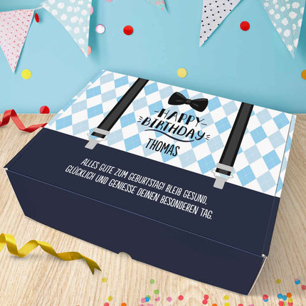 SEO. Personalisierte DIY Geschenkbox - Hosenträger mit Wunschtext - Linkreich