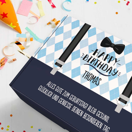 SEO. Personalisierte DIY Geschenkbox - Hosenträger mit Wunschtext - Linkreich