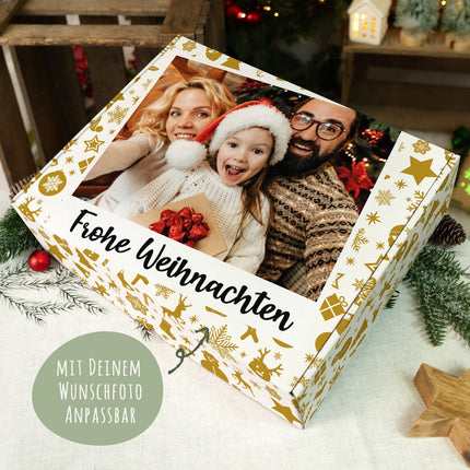 SEO. Personalisierte DIY Geschenkbox mit Retro Foto Design - Gold Linkreich