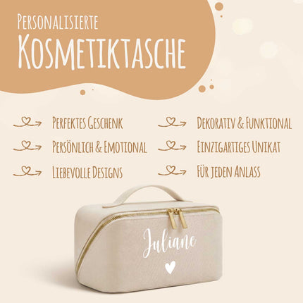 SEO. Personalisierte eckige Kosmetiktasche mit Name für Kosmetik & MakeUp - Oyster Linkreich