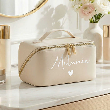 SEO. Personalisierte eckige Kosmetiktasche mit Name für Kosmetik & MakeUp - Oyster Linkreich