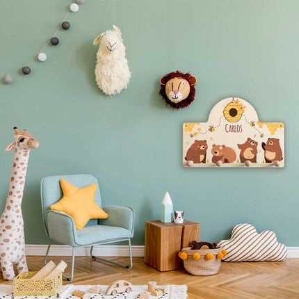 SEO. Personalisierte Garderobe fürs Kinderzimmer - Bären & Bienen - Linkreich