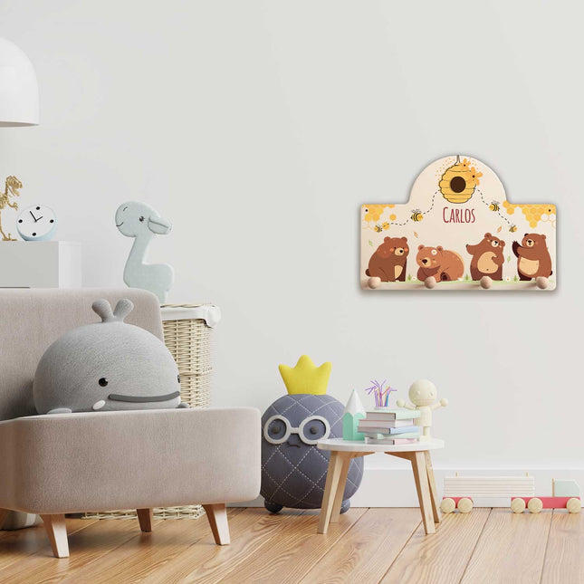 SEO. Personalisierte Garderobe fürs Kinderzimmer - Bären & Bienen - Linkreich