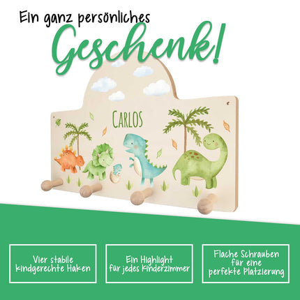 SEO. Personalisierte Garderobe fürs Kinderzimmer - Dino - Linkreich