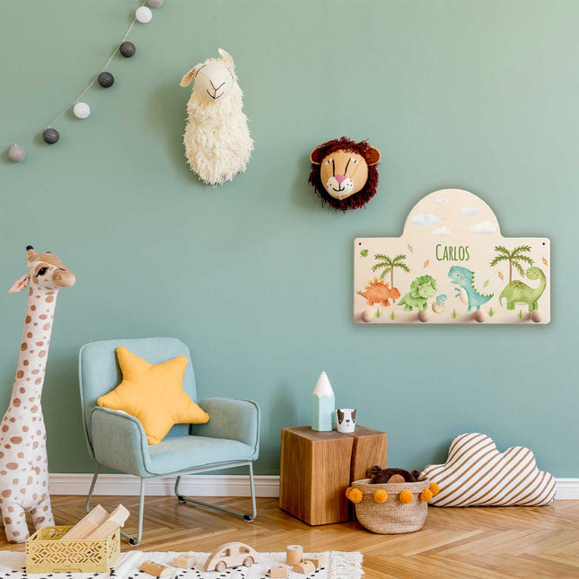 SEO. Personalisierte Garderobe fürs Kinderzimmer - Dino - Linkreich