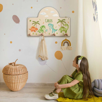 SEO. Personalisierte Garderobe fürs Kinderzimmer - Dino - Linkreich