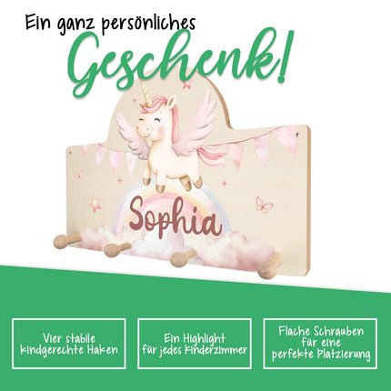SEO. Personalisierte Garderobe fürs Kinderzimmer - Einhorn - Linkreich