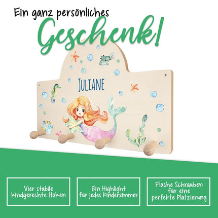 SEO. Personalisierte Garderobe fürs Kinderzimmer - Meerjungfrau - Linkreich