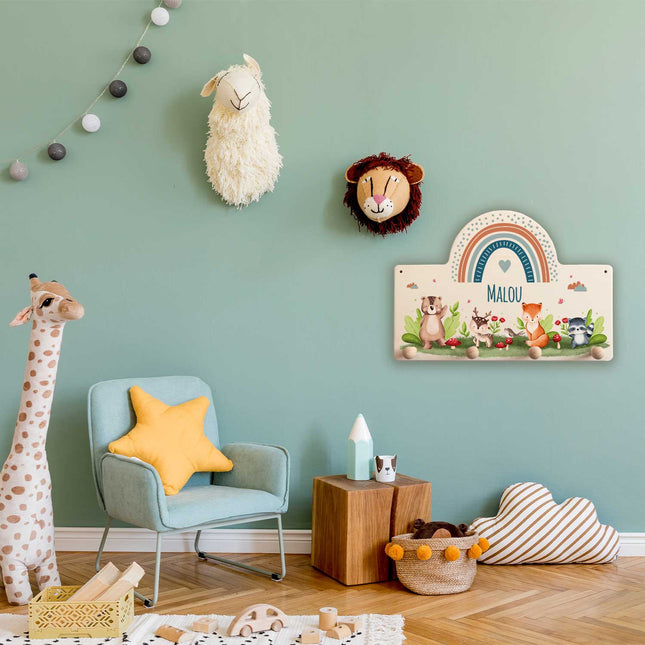 SEO. Personalisierte Garderobe fürs Kinderzimmer - Tiergruppe Waldtiere - Linkreich