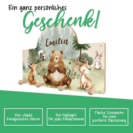 SEO. Personalisierte Garderobe fürs Kinderzimmer - Wald - Linkreich