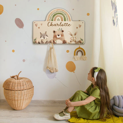 SEO. Personalisierte Garderobe fürs Kinderzimmer - Waldtiere - Linkreich