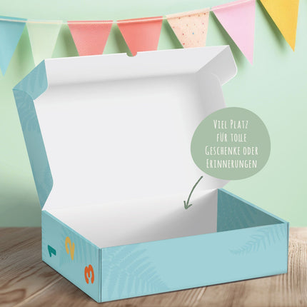 SEO. Personalisierte Geschenkbox - Schulkind Dino - Einschulung - Linkreich