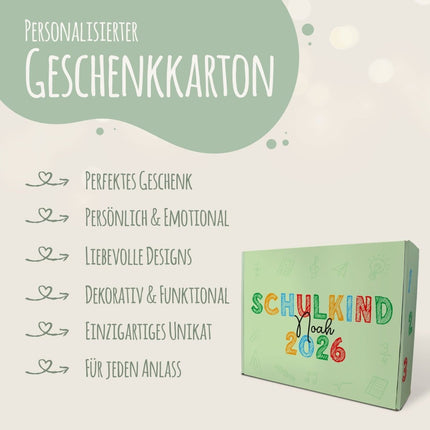 SEO. Personalisierte Geschenkbox - Schulkind Kreide - Einschulung - Linkreich