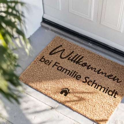 SEO. Personalisierte Kokos Fußmatte – Willkommen mit Euren Namen - Linkreich