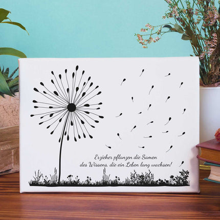 SEO. Personalisierte Leinwand - Geschenk zum Abschied für Erzieher und Lehrer - Pusteblume - Linkreich