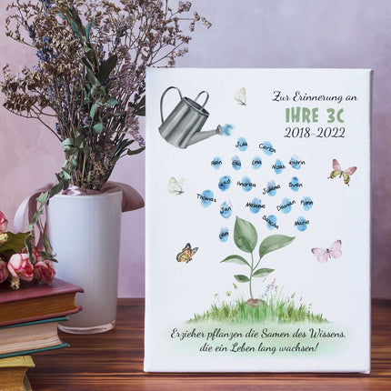 SEO. Personalisierte Leinwand - Geschenk zum Abschied für Erzieher und Lehrer - Setzling - Linkreich