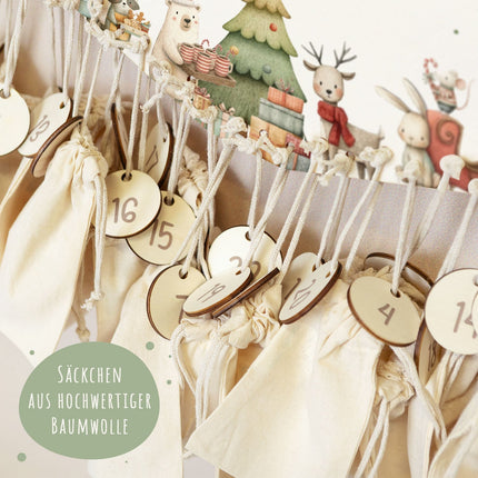 SEO. Personalisierter Adventskalender aus Holz mit Druckmotiv & Namen - Festvorbereitung - Linkreich
