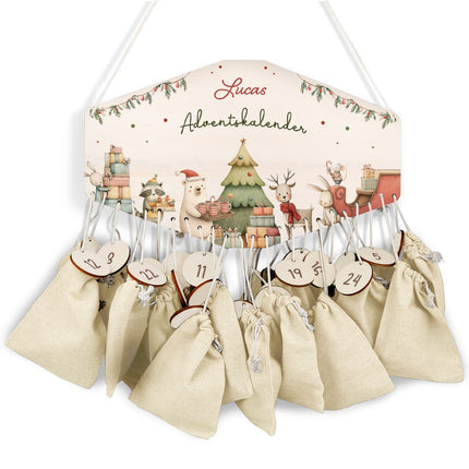 SEO. Personalisierter Adventskalender aus Holz mit Druckmotiv & Namen - Festvorbereitung - Linkreich