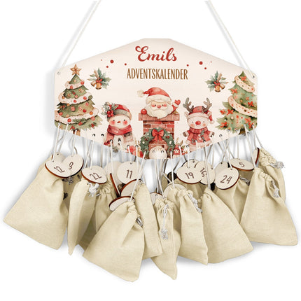SEO. Personalisierter Adventskalender aus Holz mit Druckmotiv & Namen - Nikolaus - Linkreich