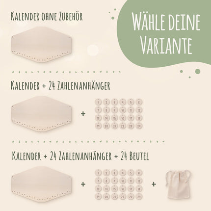 SEO. Personalisierter Adventskalender aus Holz mit Druckmotiv & Namen - Waldtiere Mütze - Linkreich
