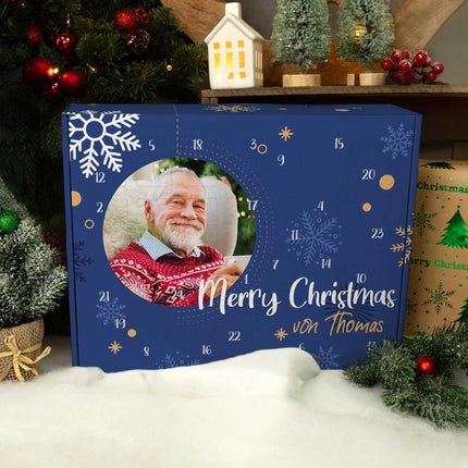SEO. Personalisierter DIY Adventskalender Fotomotiv Kreis mit Foto & Namen zum selbst Befüllen - Linkreich