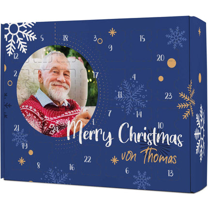 SEO. Personalisierter DIY Adventskalender Fotomotiv Kreis mit Foto & Namen zum selbst Befüllen - Linkreich