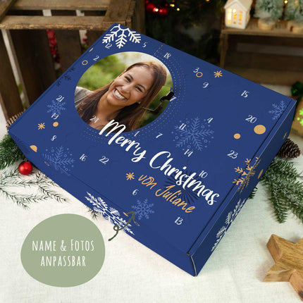 SEO. Personalisierter DIY Adventskalender Fotomotiv Kreis mit Foto & Namen zum selbst Befüllen - Linkreich