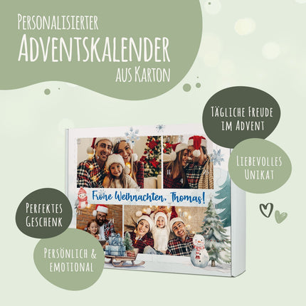 SEO. Personalisierter DIY Adventskalender mit 4 Fotos & Wunschtext zum selbst Befüllen - Linkreich