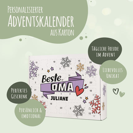 SEO. Personalisierter DIY Adventskalender mit Beste/Bester Design zum selbst Befüllen - Beste Oma Linkreich