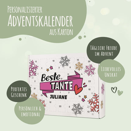 SEO. Personalisierter DIY Adventskalender mit Beste/Bester Design zum selbst Befüllen - Beste Tante Linkreich