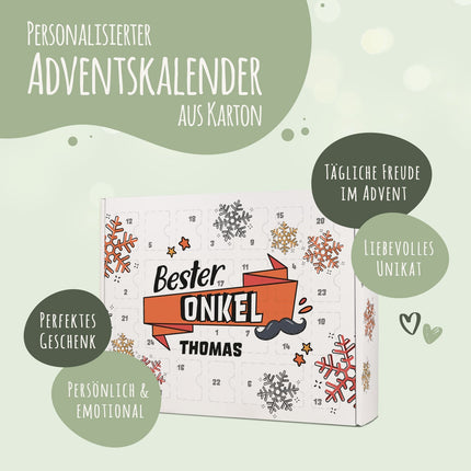 SEO. Personalisierter DIY Adventskalender mit Beste/Bester Design zum selbst Befüllen - Bester Onkel Linkreich