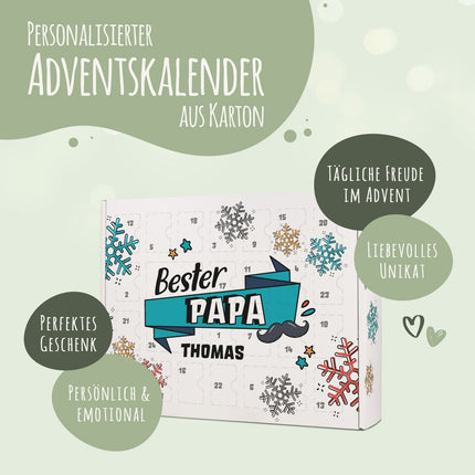 SEO. Personalisierter DIY Adventskalender mit Beste/Bester Design zum selbst Befüllen - Bester Papa Linkreich