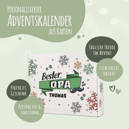 SEO. Personalisierter DIY Adventskalender mit Beste/Bester Design zum selbst Befüllen - Bester Opa Linkreich