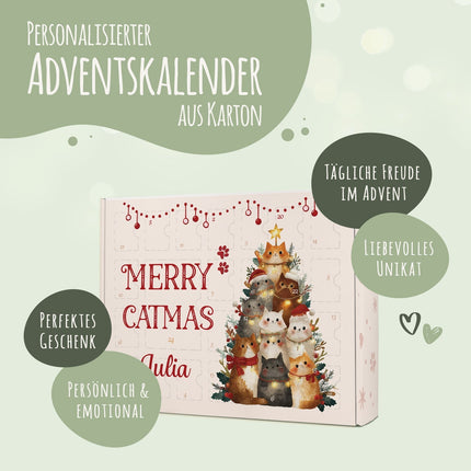 SEO. Personalisierter DIY Adventskalender mit Catmas Design zum selbst Befüllen - Linkreich