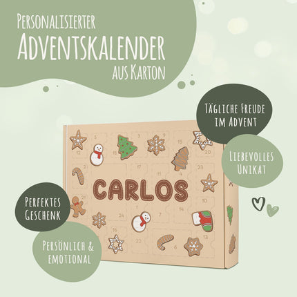SEO. Personalisierter DIY Adventskalender mit Lebkuchen Design zum selbst Befüllen - Linkreich