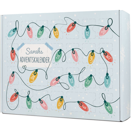 SEO. Personalisierter DIY Adventskalender mit Lichterkette Design zum selbst Befüllen - Linkreich