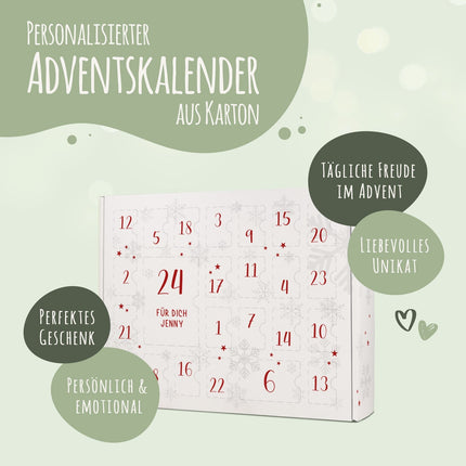 SEO. Personalisierter DIY Adventskalender mit Nummern Design zum selbst Befüllen - Rot Linkreich